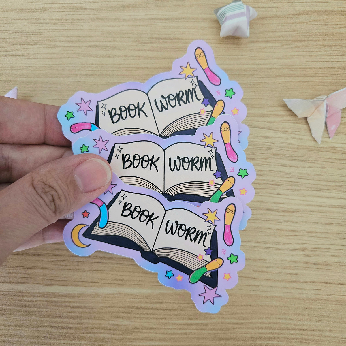 Gummy Worm Book Worm Vinyl Sticker