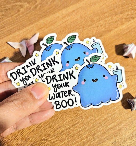 Drink Your Water, Boo Vinyl Sticker