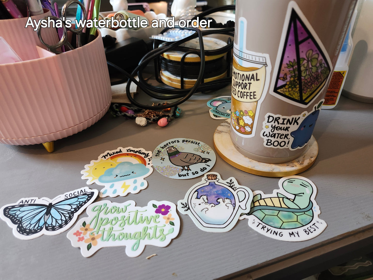 Emotional Support Iced Coffee Vinyl Sticker
