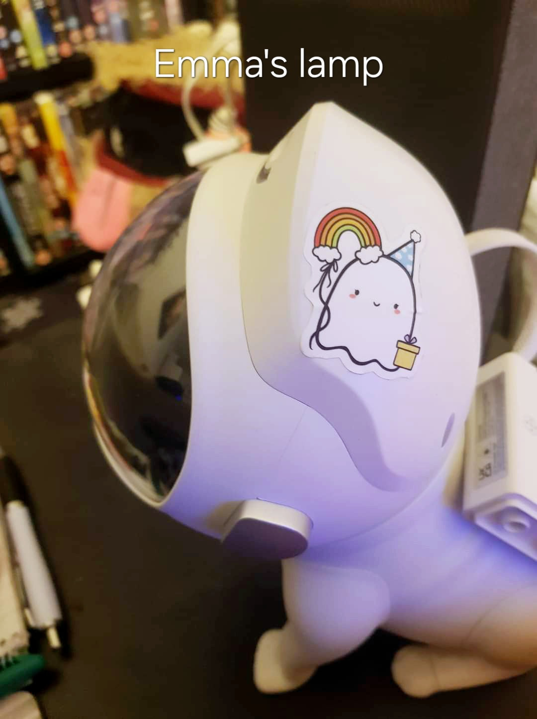 Rainbow Birthday Ghost Vinyl Sticker (3rd Anniversary)