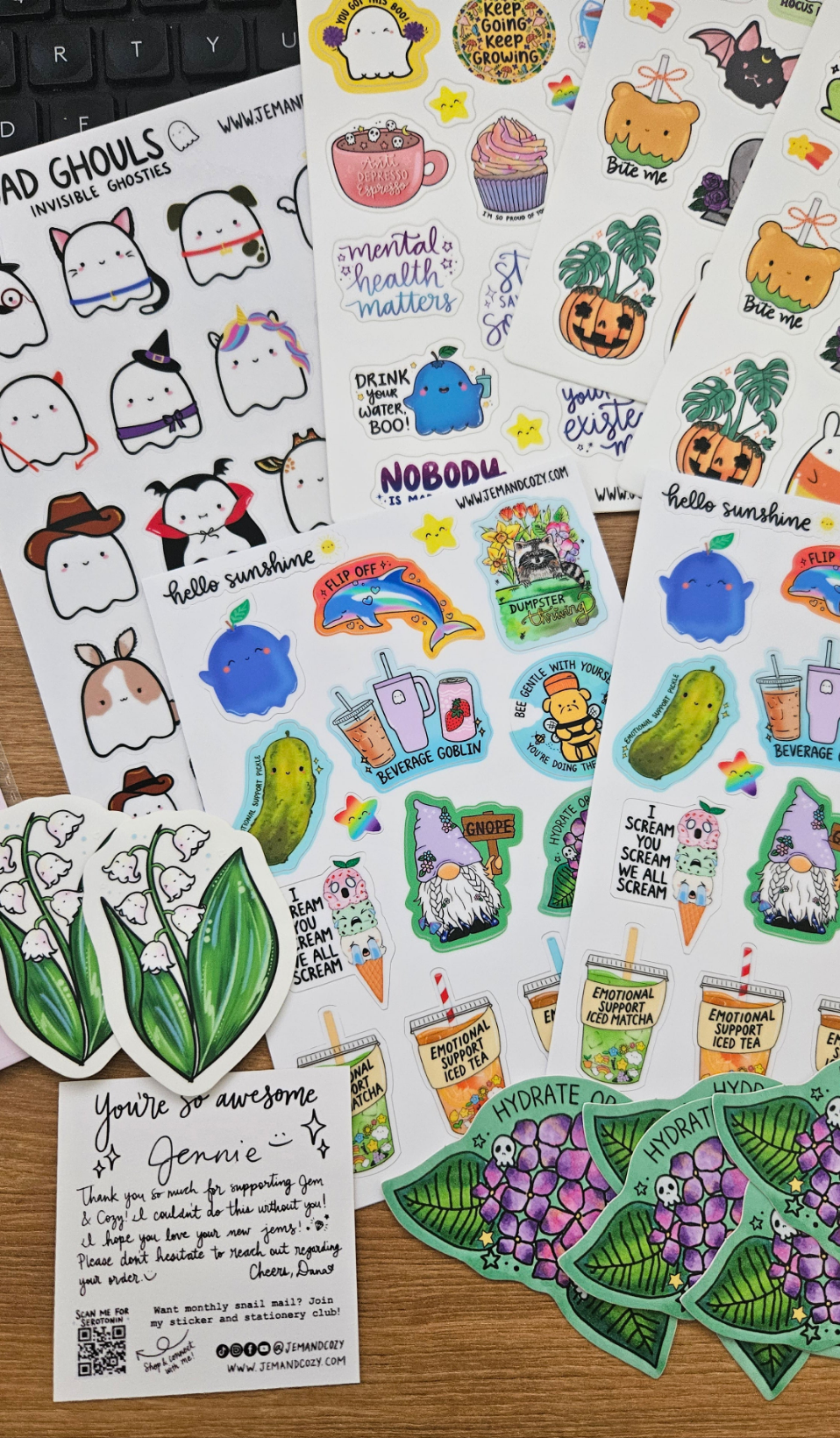 Hello Sunshine Vinyl Sticker Sheet (4x6")