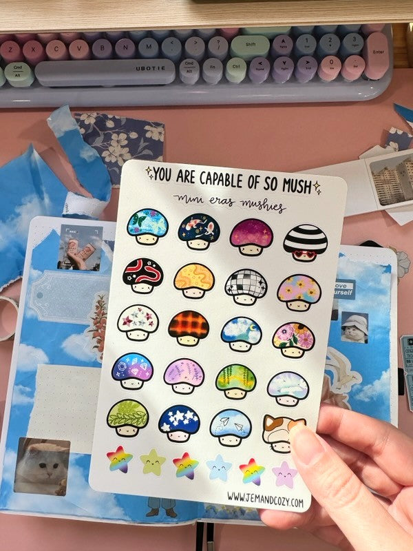 ERAS Mini Mushies Mushroom Vinyl Sticker Sheet (4x6")