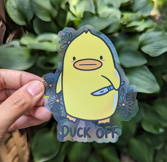 Duck Off Rainbow Decal Suncatcher