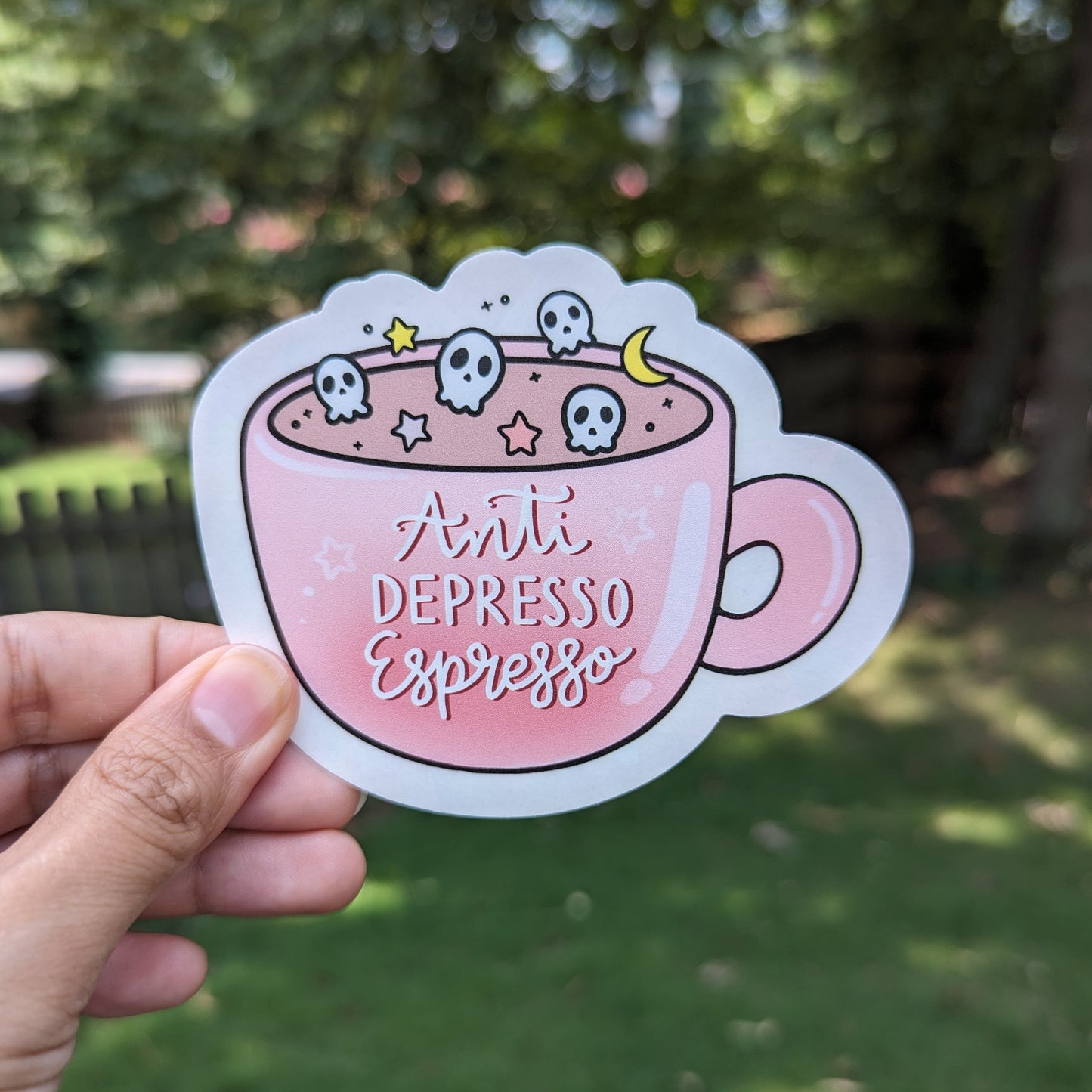 Anti Depresso Espresso Rainbow Decal Suncatcher