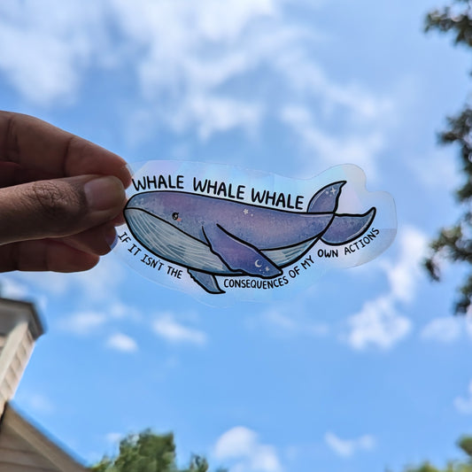 Whale Whale Whale Rainbow Decal Suncatcher
