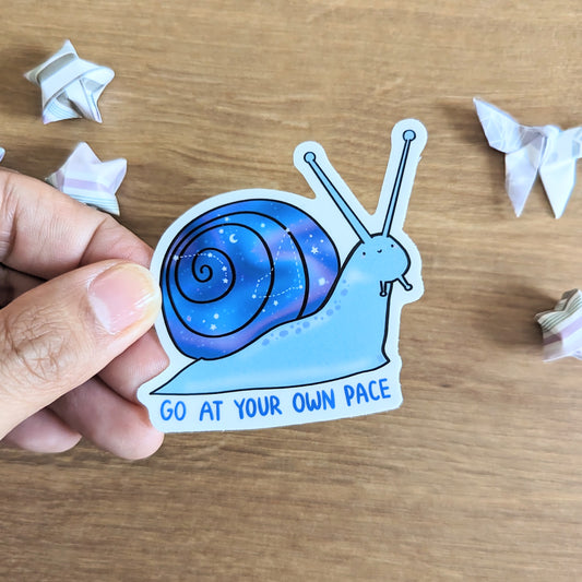 Go At Your Own Pace Galaxy Snail Vinyl Sticker