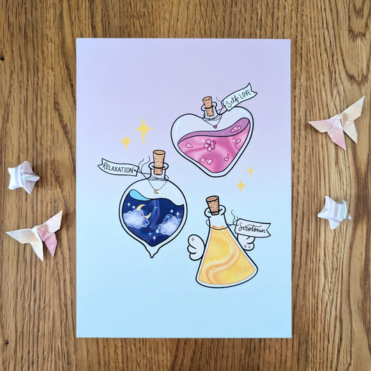TO BE DISCONTINUED SALE: Wellness Potions Art Print (5x7")