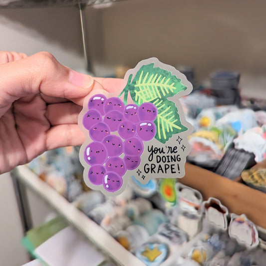 You're Doing Grape Clear Vinyl Sticker