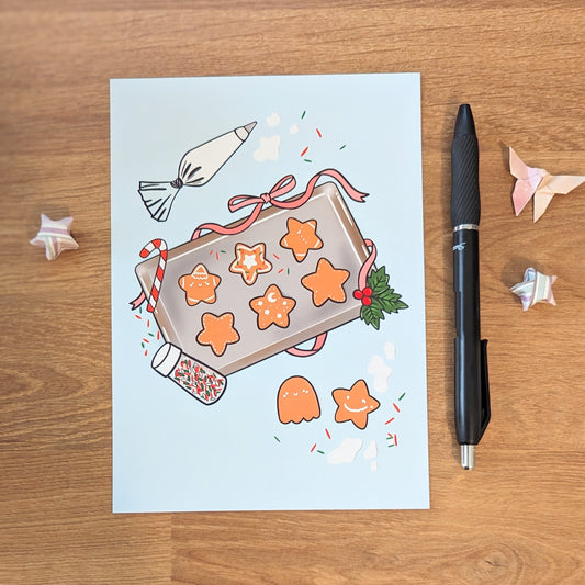 Gingerstar Cookie Tray Art Print (5x7")