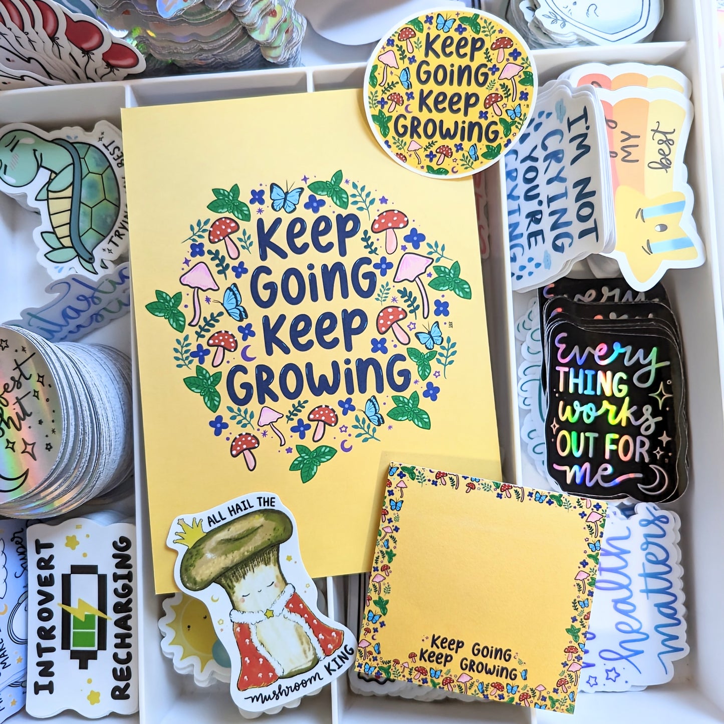 Keep Going Keep Growing Sticky Notes