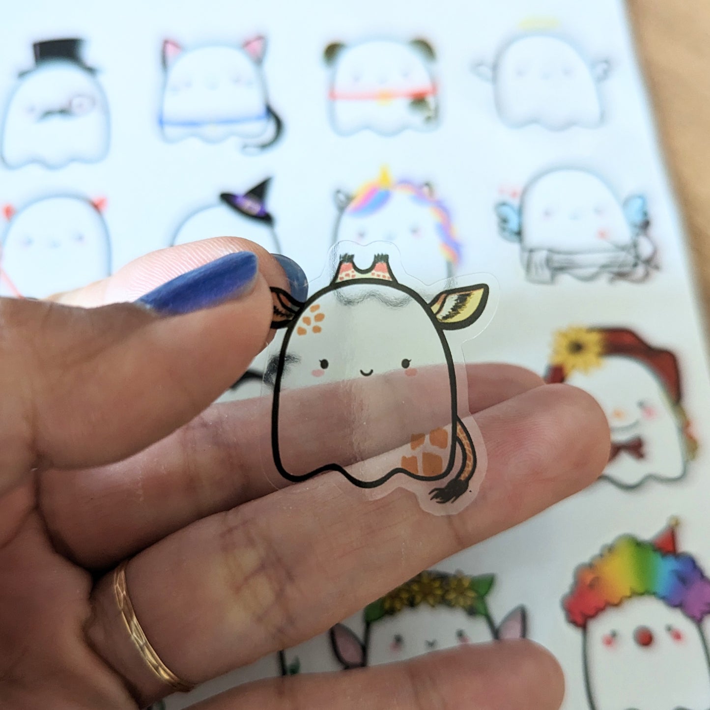 Invisible Ghosties Clear Vinyl Sticker Sheet (5x7")