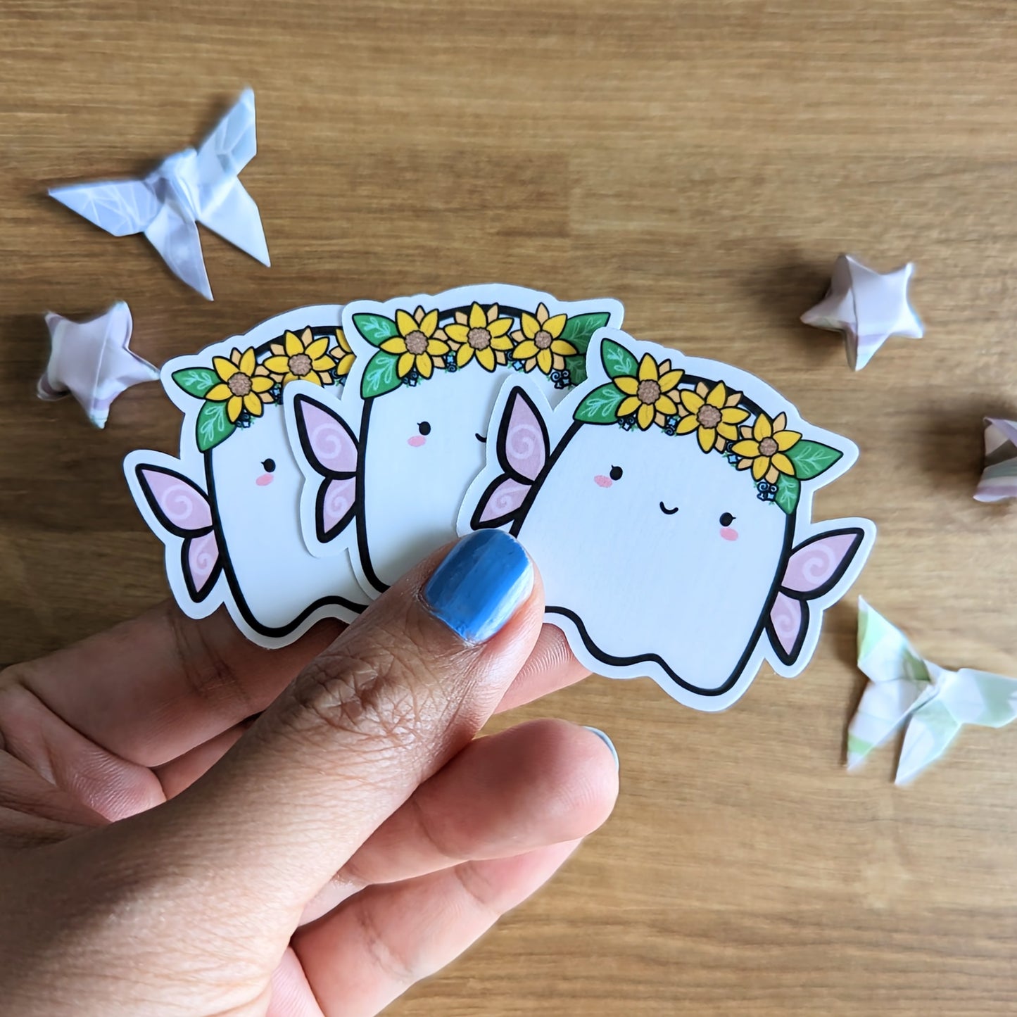 Sunflower Fairy Ghostie Vinyl Sticker