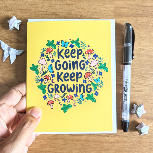 Keep Going Keep Growing Blank Greeting Card