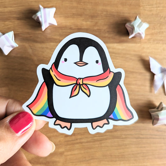 Pride Penguin Rainbow LGBT 6 Color Flag Vinyl Sticker