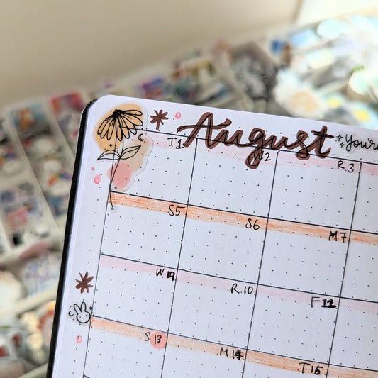 Celestial Boho Plants Clear Sticker Vinyl Sheet (4x6")