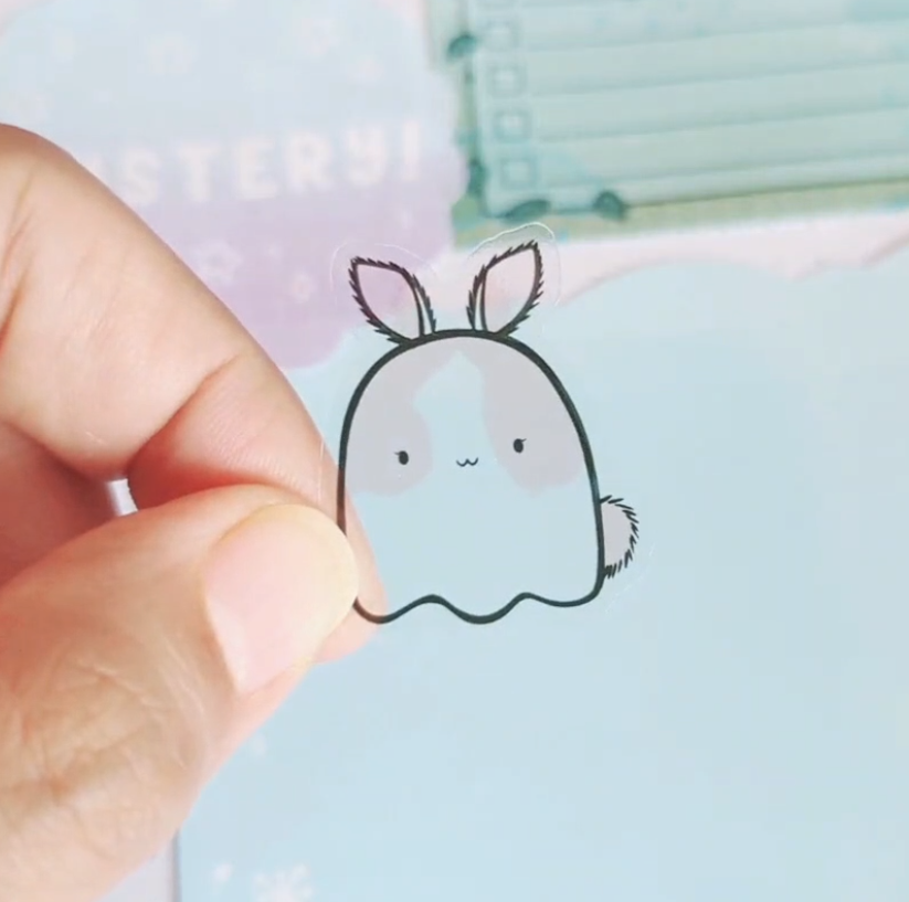 Invisible Ghosties Clear Vinyl Sticker Sheet (5x7")