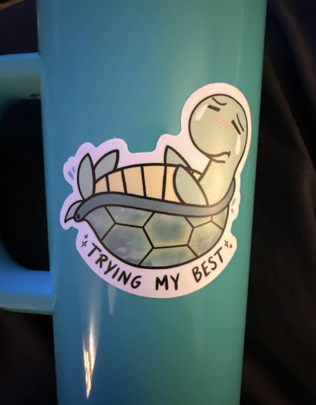 Trying My Best Turtle Vinyl Sticker