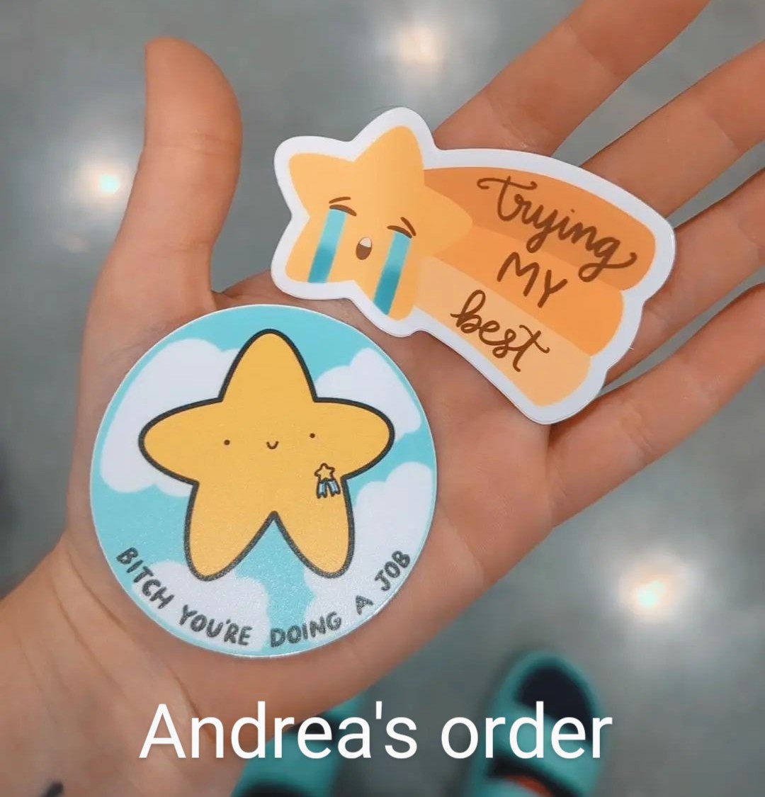 Trying My Best Shooting Star Vinyl Sticker