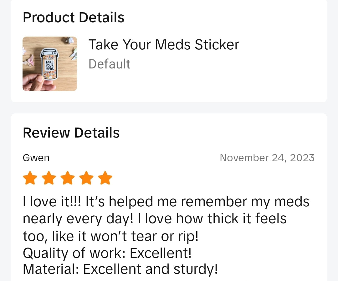 Take Your Meds Vinyl Sticker