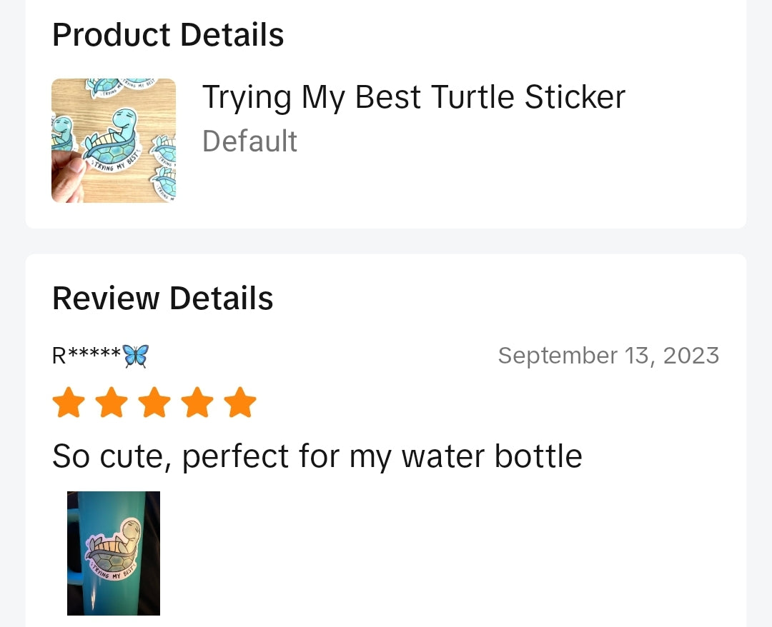 Trying My Best Turtle Sticker