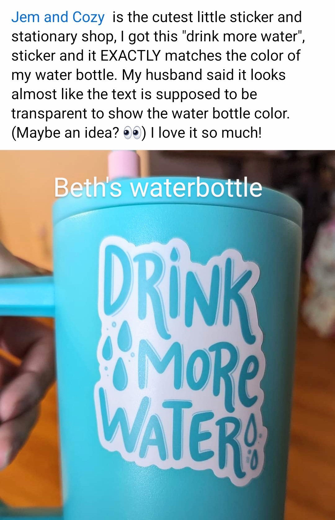 Drink More Water Vinyl Sticker