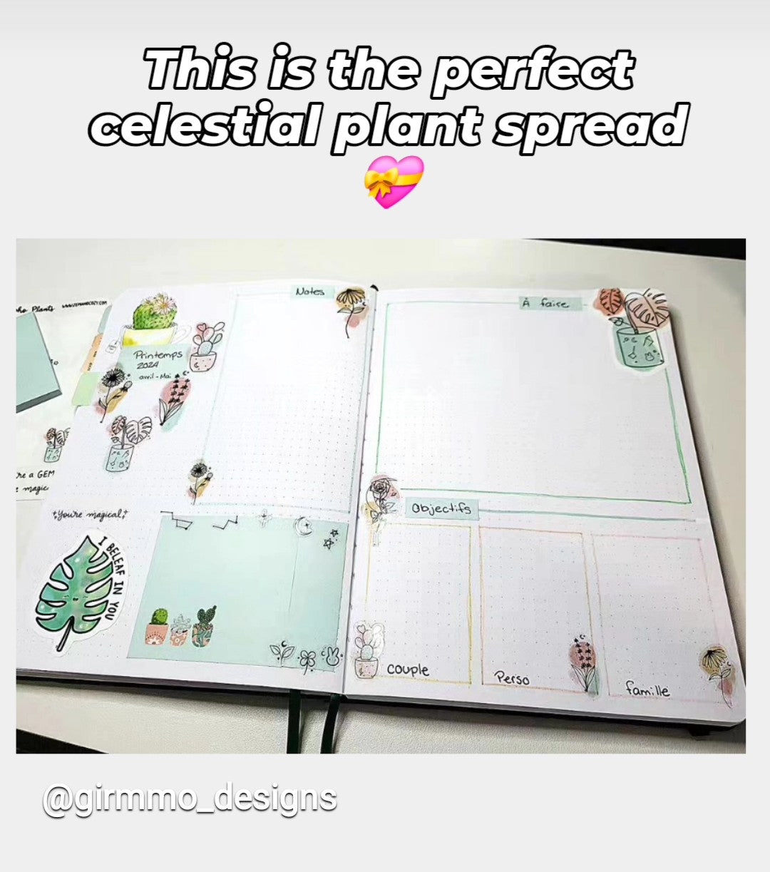 Celestial Boho Plants Clear Sticker Vinyl Sheet (4x6")