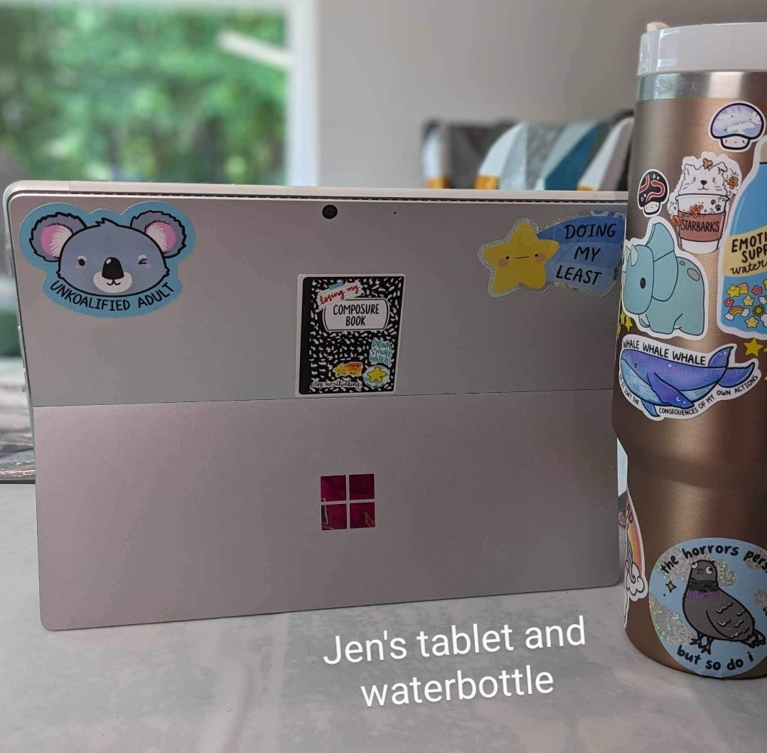 Emotional Support Waterbottle Vinyl Sticker