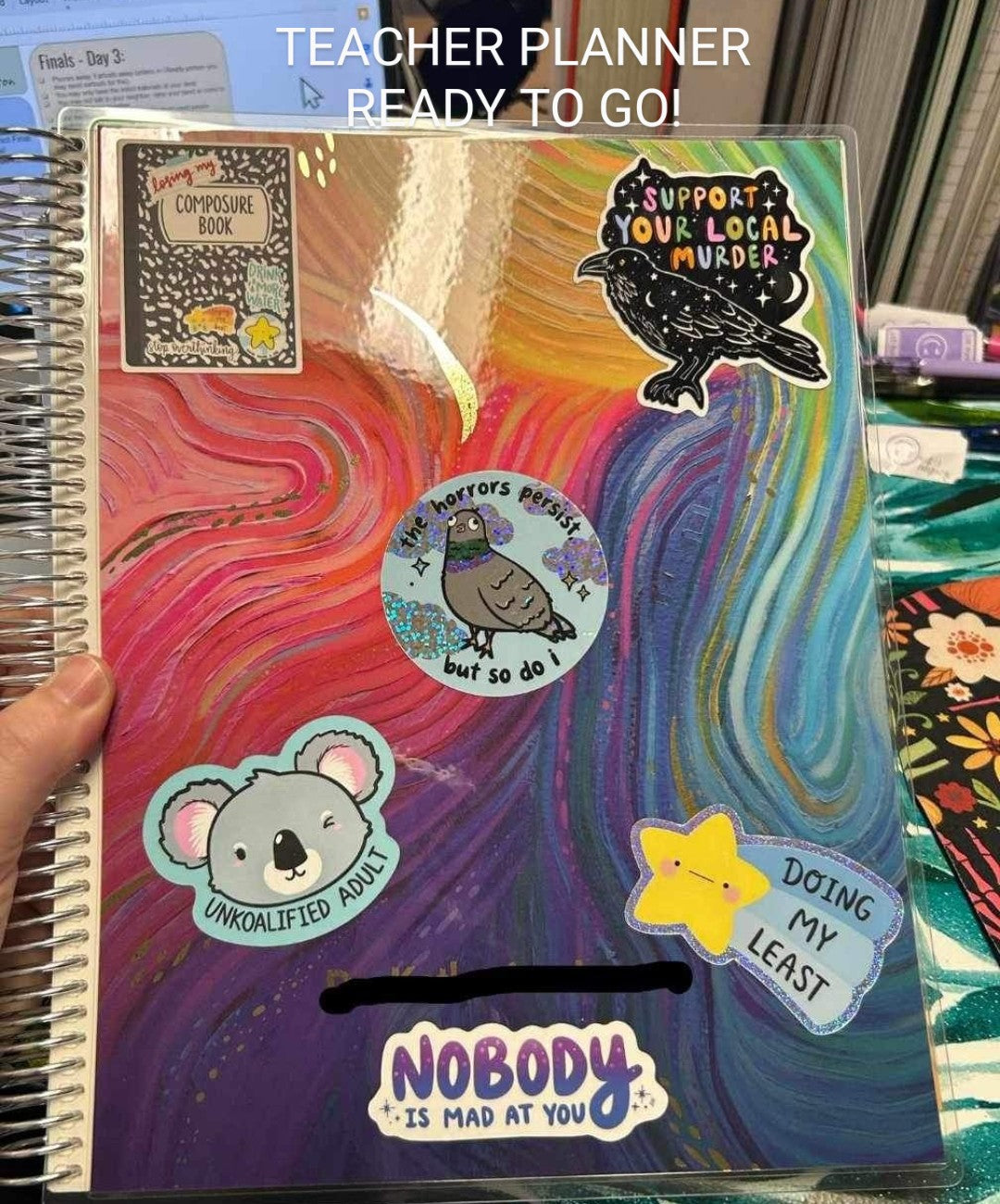 The Horrors Persist But So Do I PIGEON Holographic Vinyl Sticker