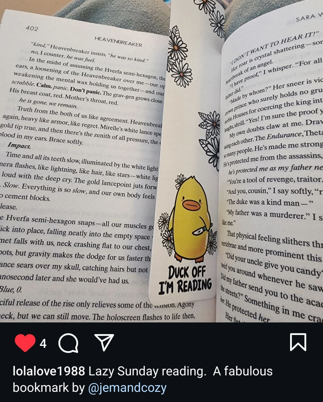 Duck Off I'm Reading Bookmark