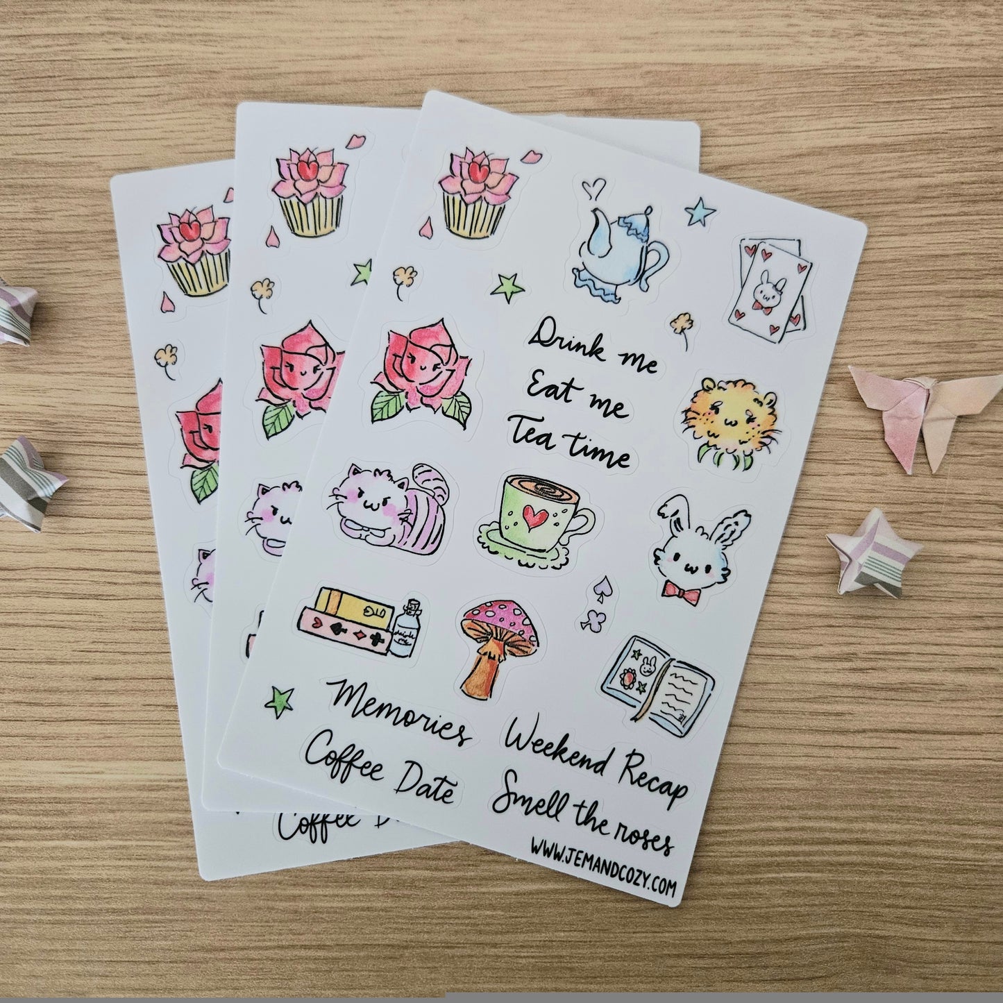 Journaling in Wonderland Vinyl Sticker Sheet (4x6")