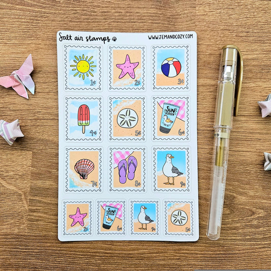Salt Air Stamps Vinyl Sticker Sheet (4x6")