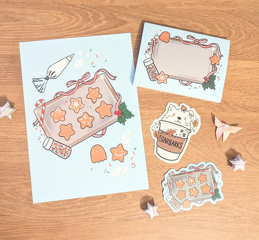 Gingerstar Cookie Tray Art Print (5x7")