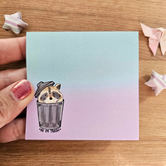 TO BE DISCONTINUED Hi I'm Trash Raccoon Sticky Notes