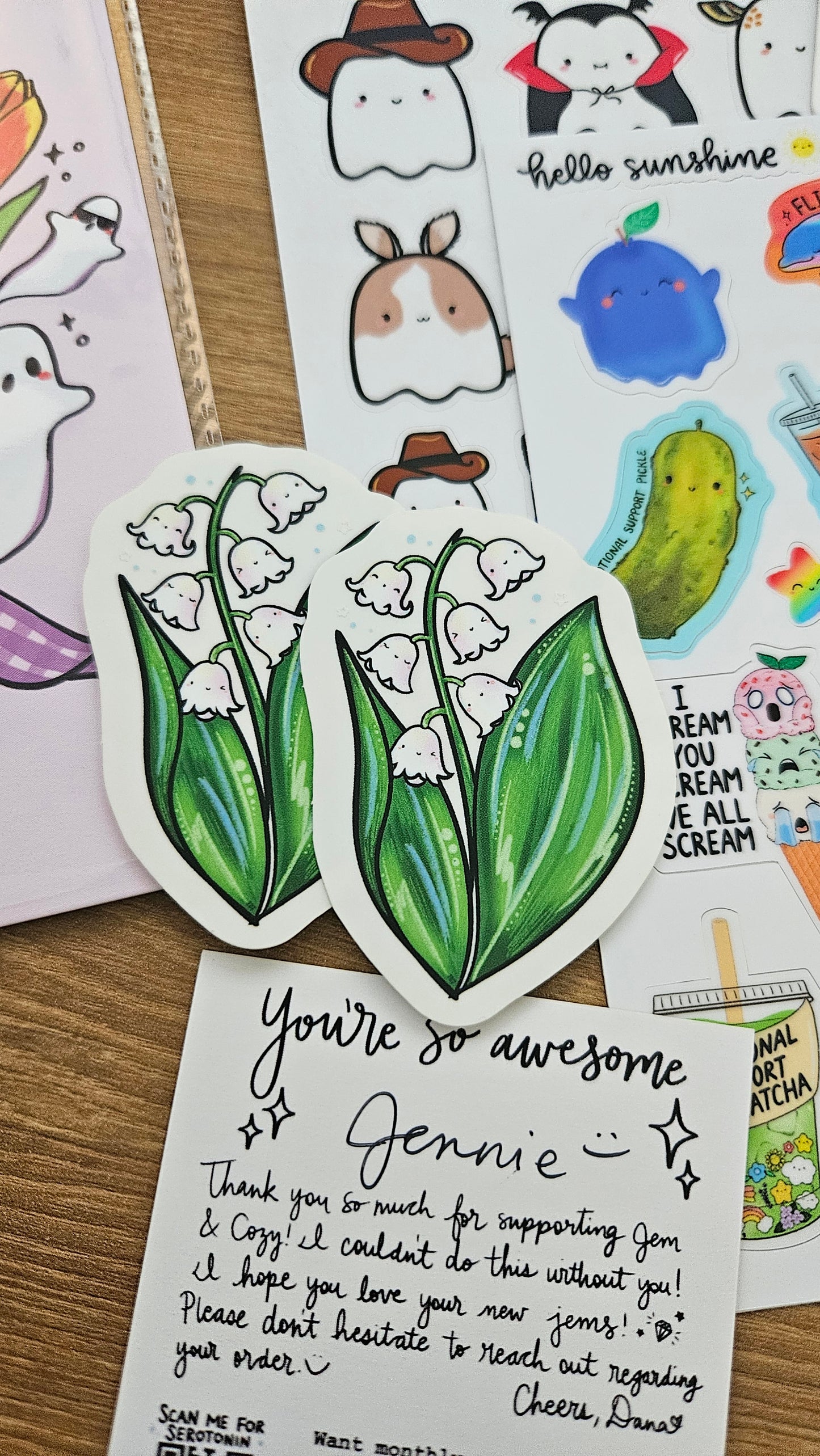 Lily of the Valley Clear Vinyl Sticker