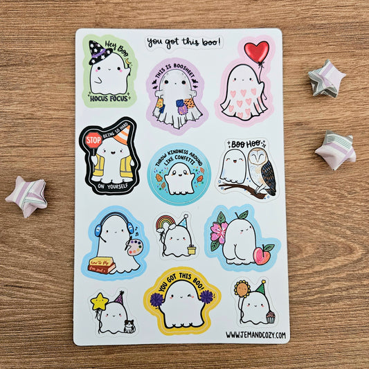 You Got This Boo Ghostie Vinyl Sticker Sheet (4x6")