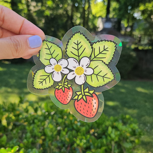Baby Strawberries Rainbow Decal Suncatcher