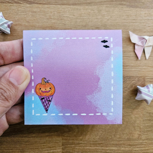 SALE Batty Pumpkin Ice Cream Sticky Notes