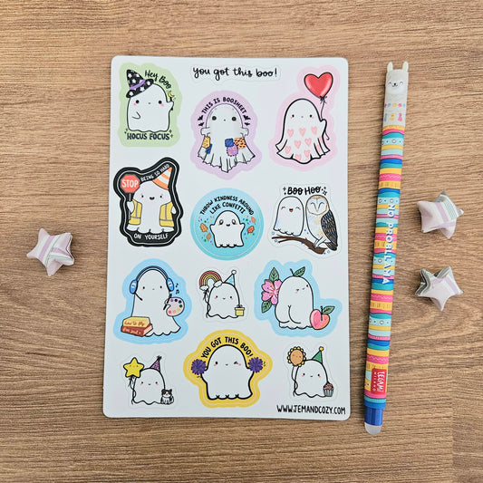 You Got This Boo Ghostie Vinyl Sticker Sheet (4x6")