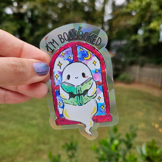 I'm Boooooked Rainbow Decal Suncatcher