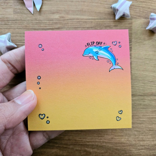 Flip Off Dolphin Sticky Notes