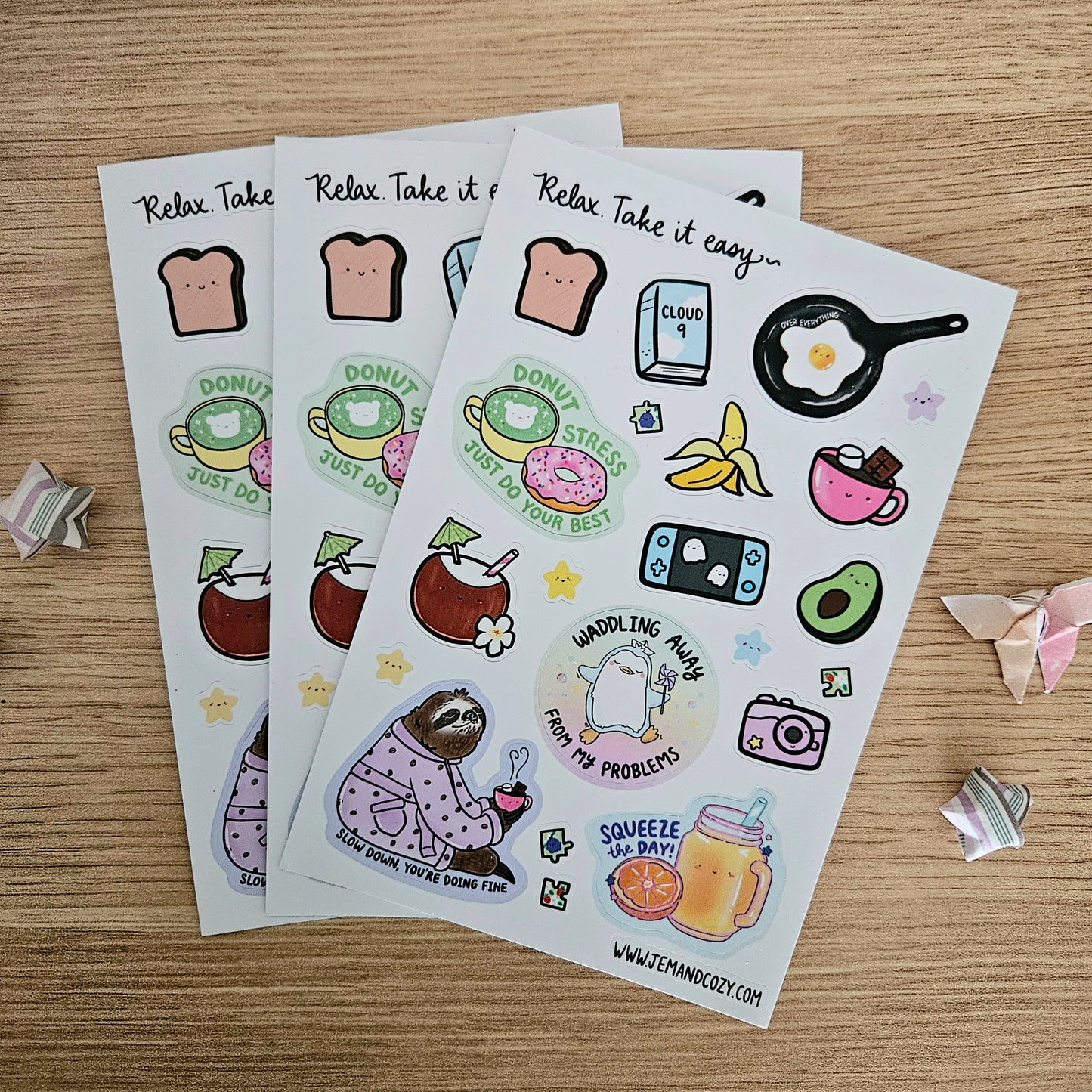 Relax. Take it Easy Bed and Breakfast Sticker Sheet (4x6")