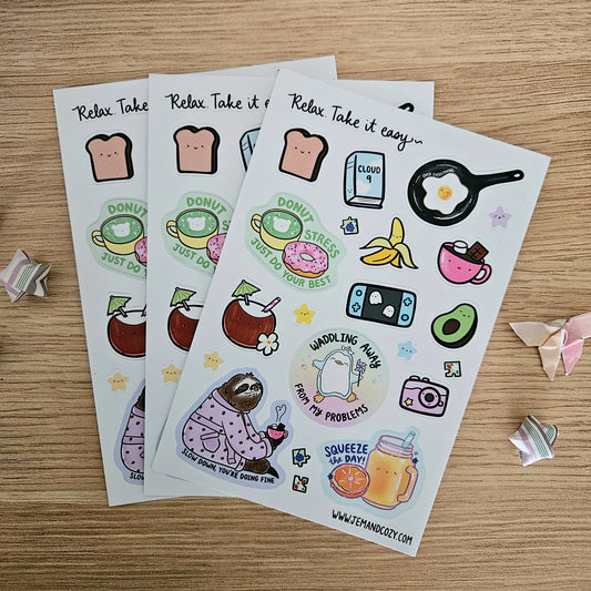 Relax. Take it Easy Bed and Breakfast Sticker Sheet (4x6")