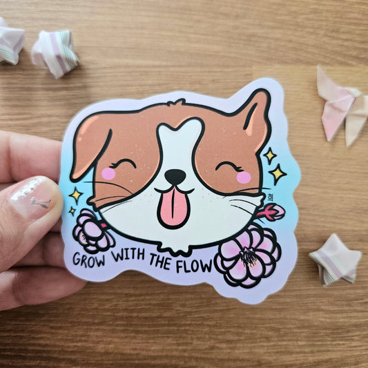 SALE Grow with the Flow - Spring Pup Safi Vinyl Sticker