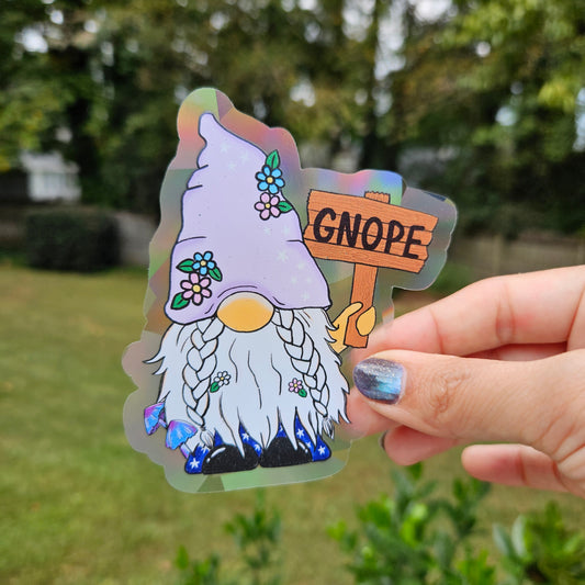Gnope Gnome Rainbow Decal Suncatcher