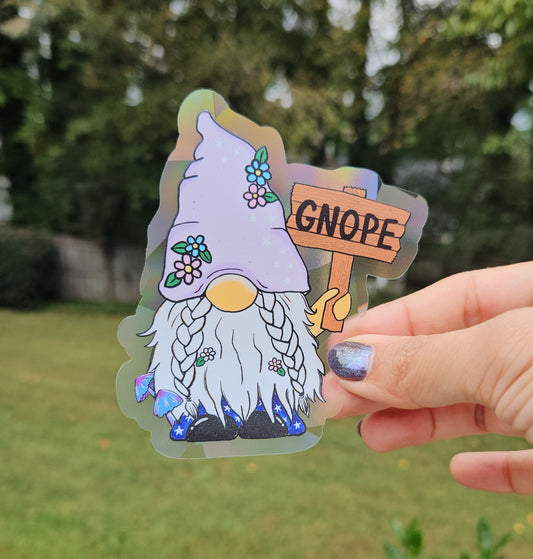 Gnope Gnome Rainbow Decal Suncatcher