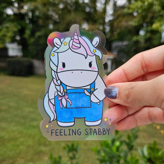Feeling Stabby Rainbow Decal Suncatcher