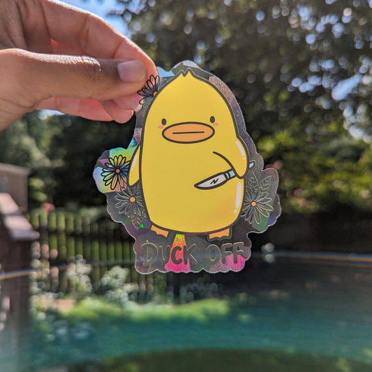 Duck Off Rainbow Decal Suncatcher
