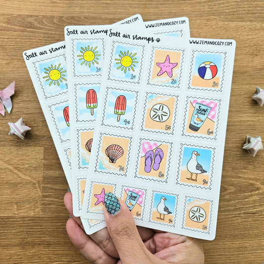 Salt Air Stamps Vinyl Sticker Sheet (4x6")