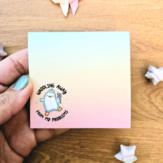Waddling Away From My Problems Sticky Notes