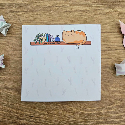 Live Laugh Loaf Cat Sticky Notes